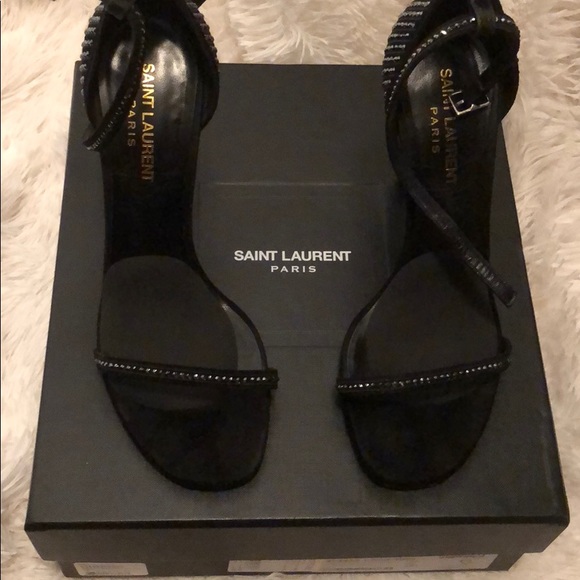 Saint Laurent Rhône stone Sandal Heel - Picture 1 of 5